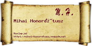 Mihai Honorátusz névjegykártya